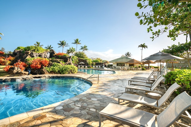 view of pool with a patio area