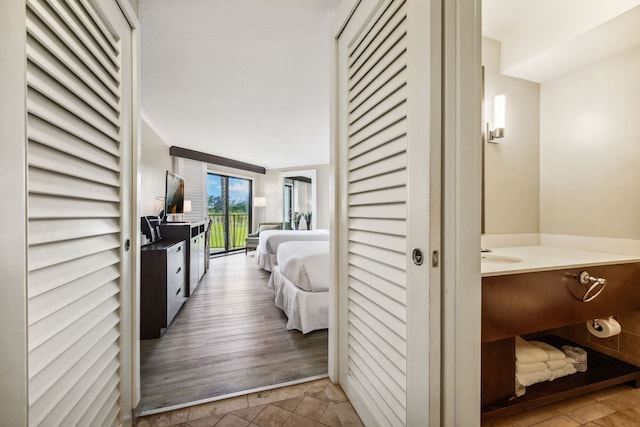 hallway featuring light hardwood / wood-style floors