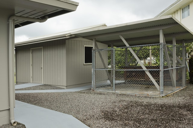 exterior space with an outdoor structure