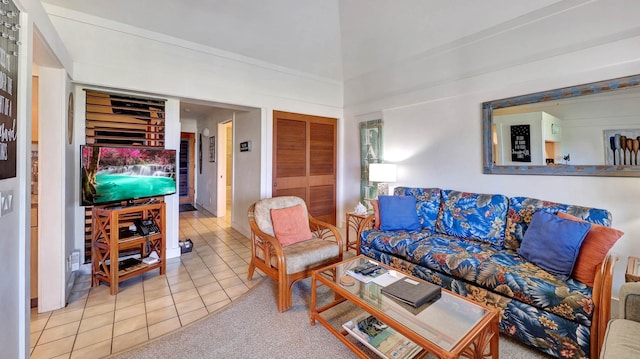 view of tiled living room