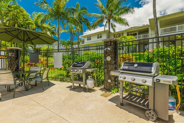 view of patio featuring area for grilling