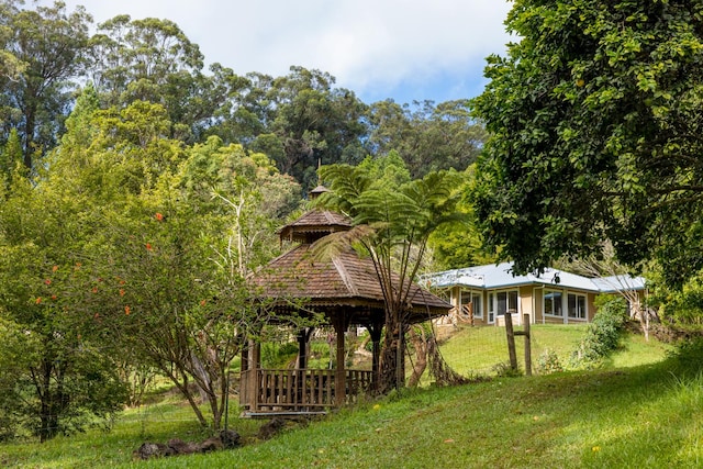 view of yard with a gazebo