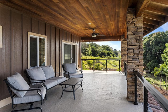 view of patio / terrace with ceiling fan