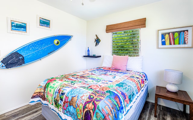 bedroom featuring hardwood / wood-style floors