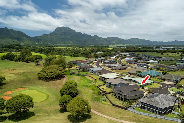 aerial view with a mountain view