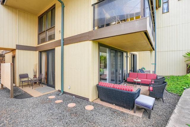 view of patio featuring an outdoor hangout area