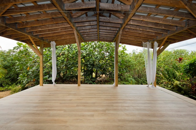 wooden terrace featuring a pergola