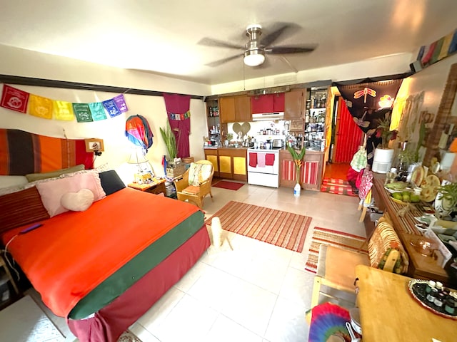 bedroom featuring light tile patterned floors