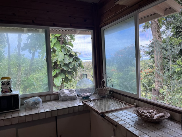 unfurnished sunroom with a wealth of natural light