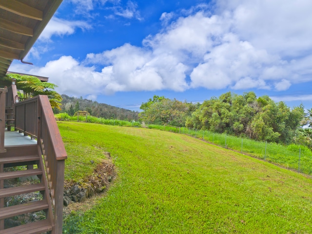 view of yard with a deck