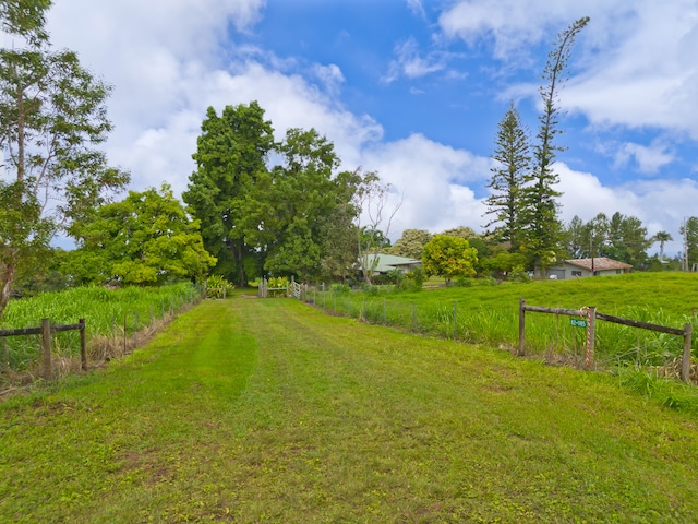 view of yard with a rural view