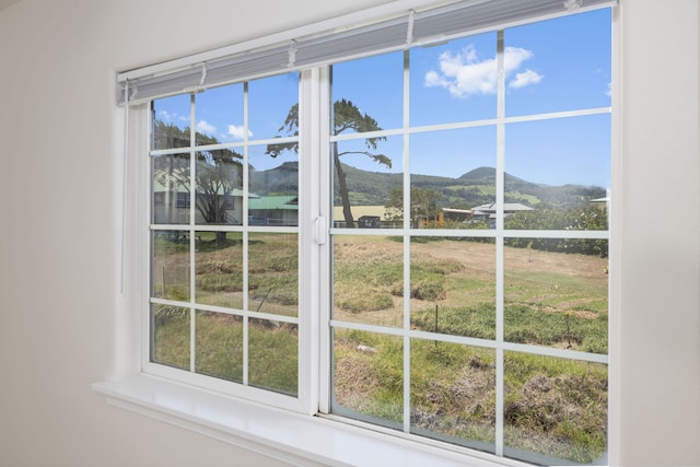 room details with a mountain view