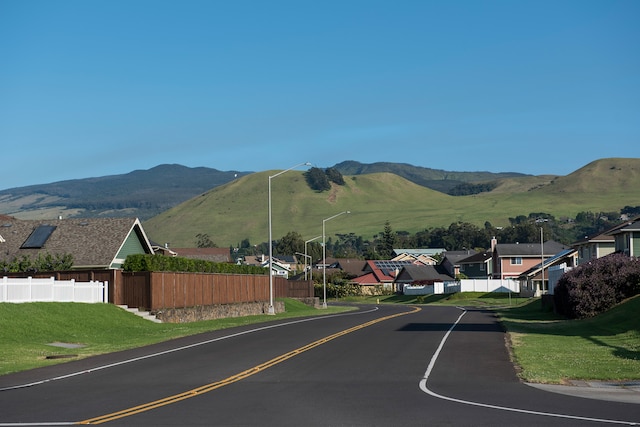 view of street featuring a mountain view