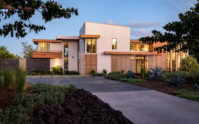 contemporary house with a balcony