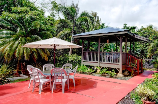 view of patio / terrace with a gazebo