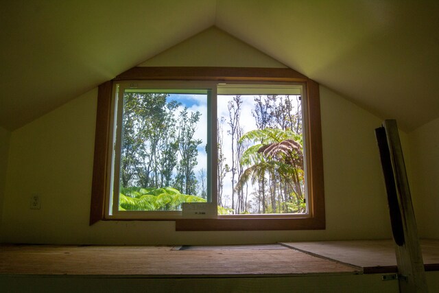 11-3395 Mokuna St, Volcano, HI 96785 - bedroom featuring light wood-type flooring and vaulted ceiling