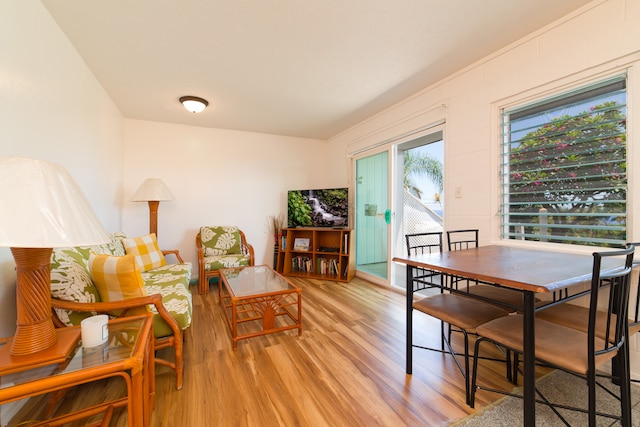 dining room with light hardwood / wood-style floors