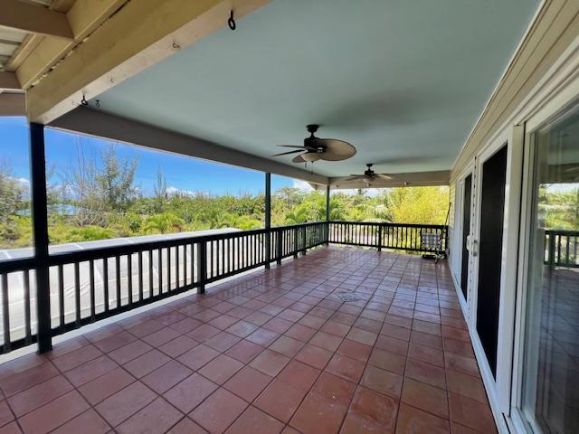 view of patio / terrace featuring ceiling fan