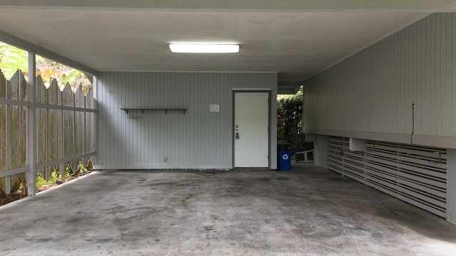 view of garage