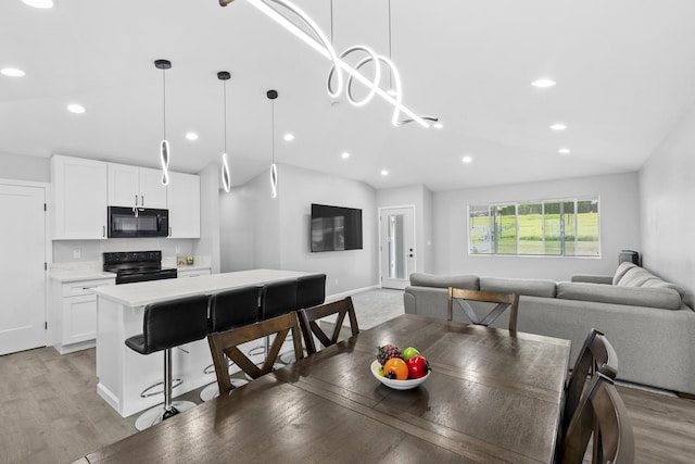 dining area featuring light hardwood / wood-style floors