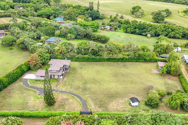 drone / aerial view with a rural view