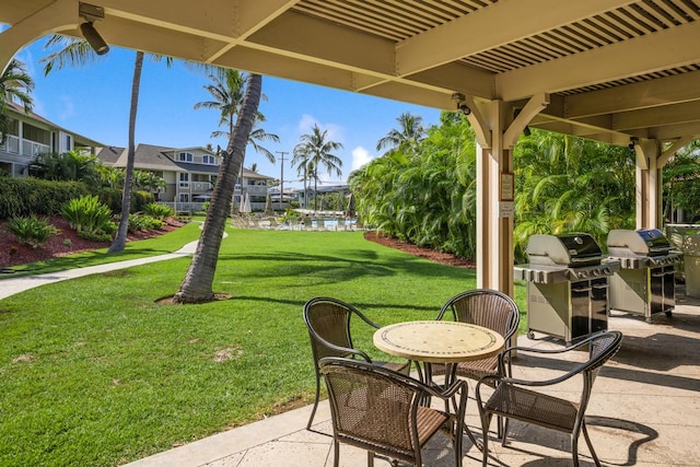 view of patio featuring grilling area