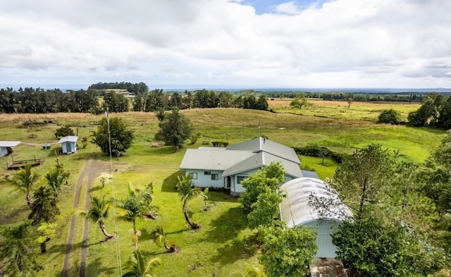 drone / aerial view with a rural view