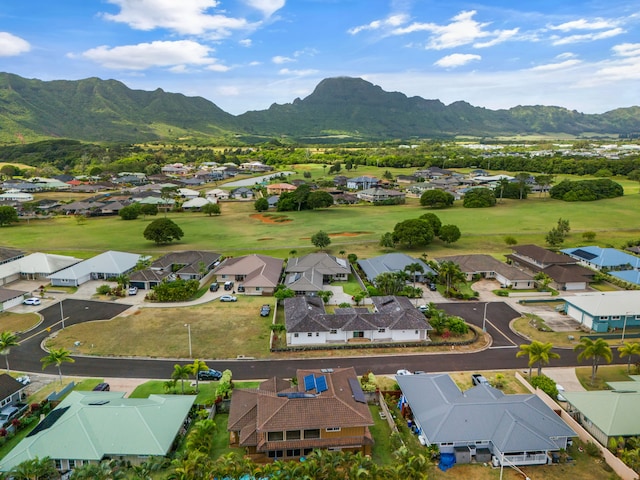 aerial view with a mountain view