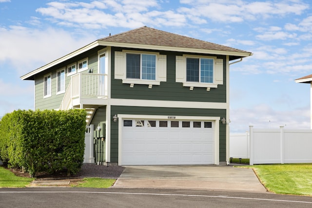 view of front facade featuring a garage