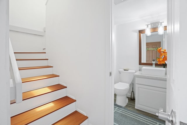 bathroom with toilet and vanity