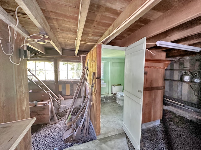 interior space featuring concrete flooring