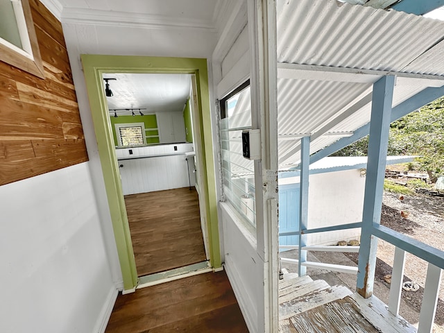 interior space with hardwood / wood-style flooring and a wealth of natural light