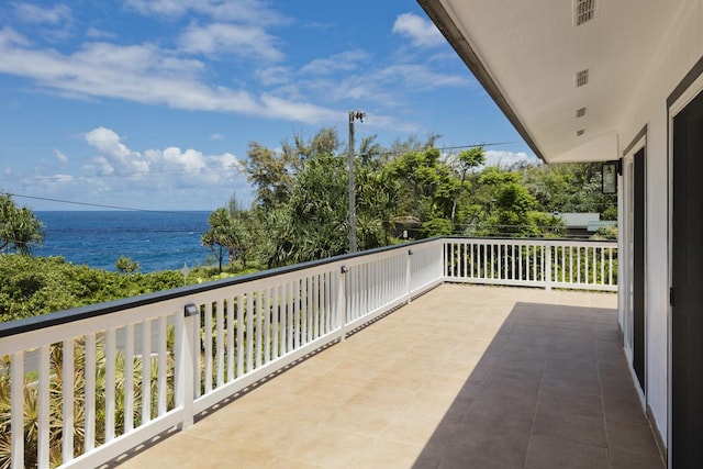 balcony with a water view