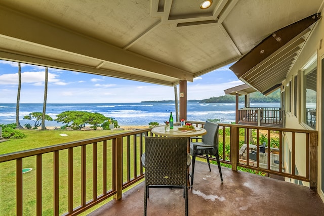 balcony with a water view