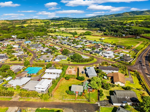 aerial view with a mountain view