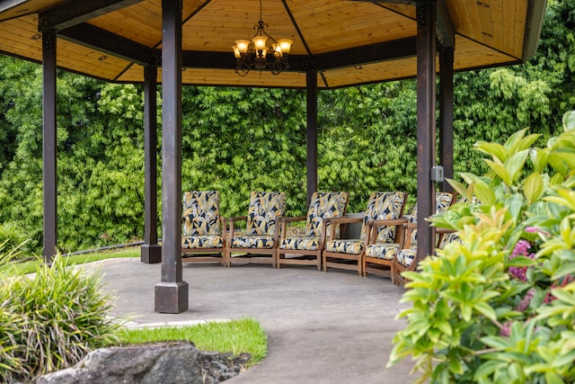 view of patio with a gazebo