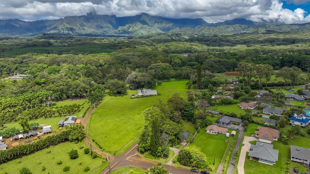 aerial view featuring a mountain view