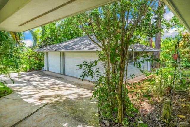 view of garage