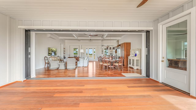 interior space with hardwood / wood-style floors