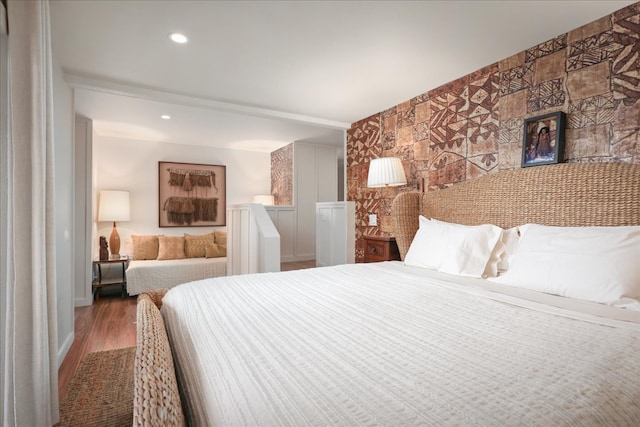 bedroom with wood-type flooring