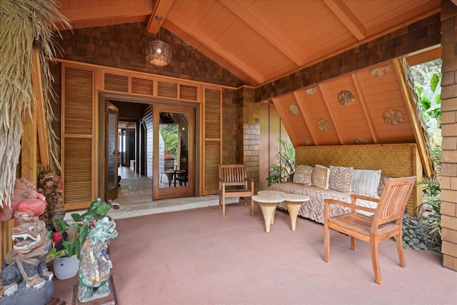 view of patio featuring an outdoor living space