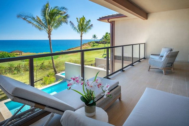 balcony with a water view