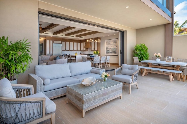 view of patio featuring an outdoor living space