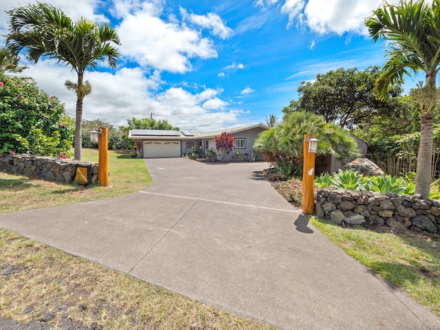 exterior space featuring a garage