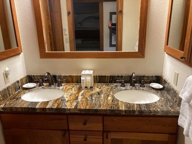 bathroom with double sink vanity