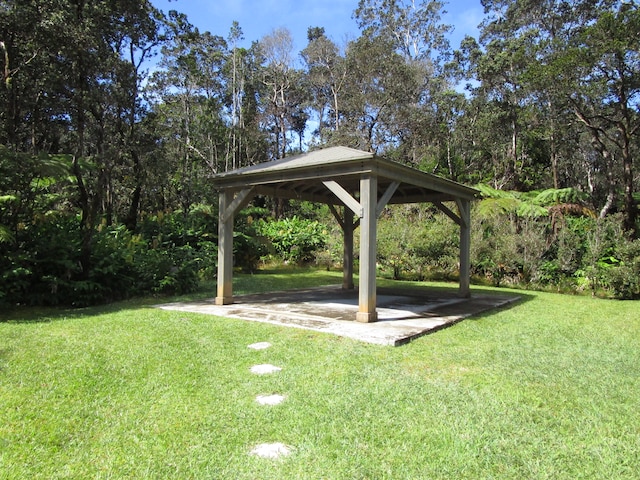 view of yard with a gazebo