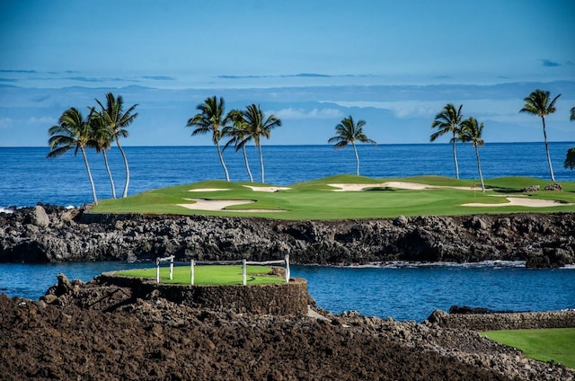 view of water feature with golf course view