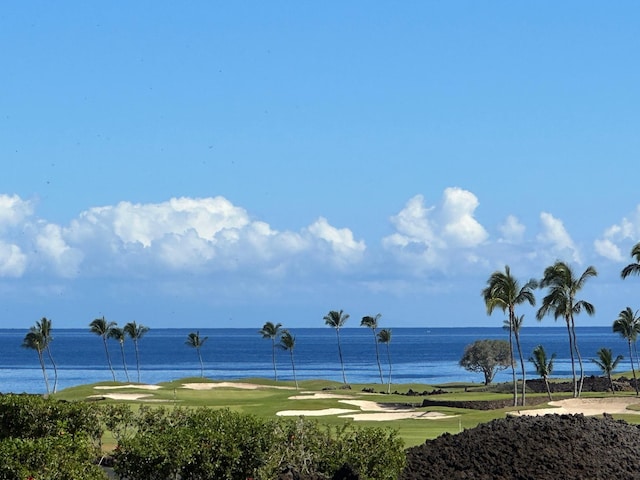 property view of water with golf course view