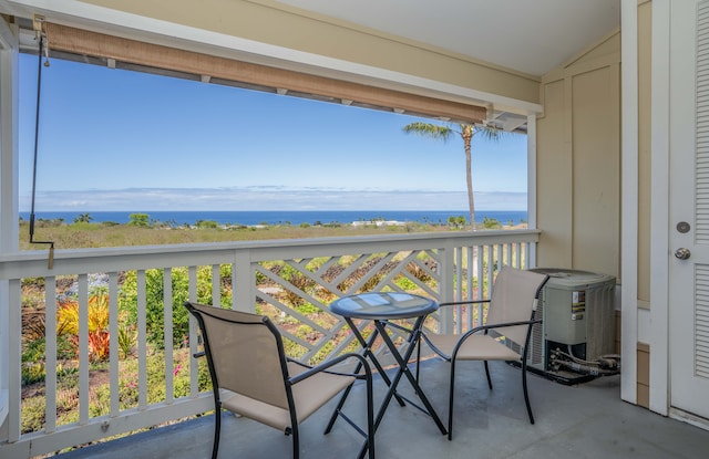 balcony with a water view