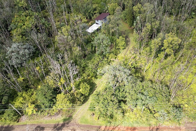 bird's eye view with a forest view